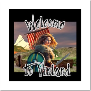 Viking T-Shirt Freydis Welcome to Vinland T-Shirt Shield Maiden Mug Posters and Art